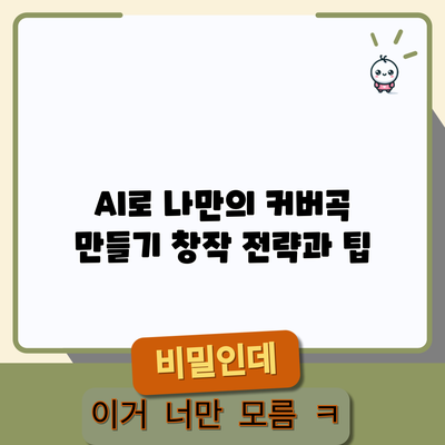 AI로 나만의 커버곡 만들기: 창작 전략과 팁
