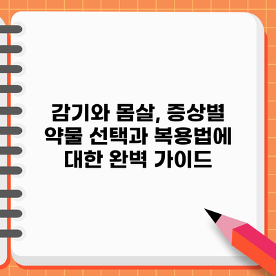 감기와 몸살, 증상별 약물 선택과 복용법에 대한 완벽 가이드