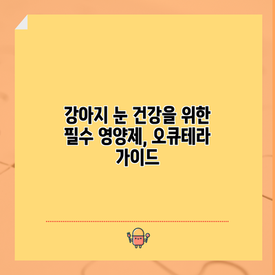 강아지 눈 건강을 위한 필수 영양제, 오큐테라 가이드