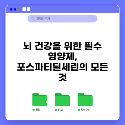뇌 건강을 위한 필수 영양제, 포스파티딜세린의 모든 것