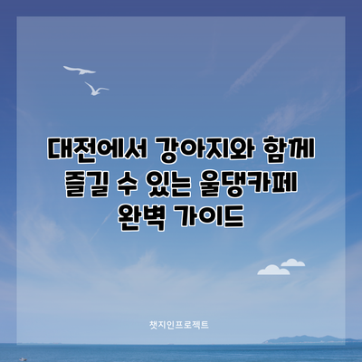 대전에서 강아지와 함께 즐길 수 있는 울댕카페 완벽 가이드