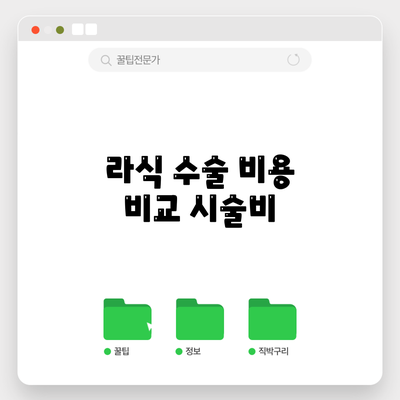 라식 수술 비용 비교: 시술비