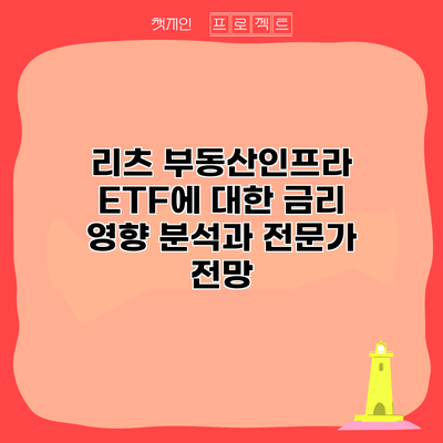 리츠 부동산인프라 ETF에 대한 금리 영향 분석과 전문가 전망