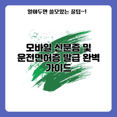 모바일 신분증 및 운전면허증 발급 완벽 가이드