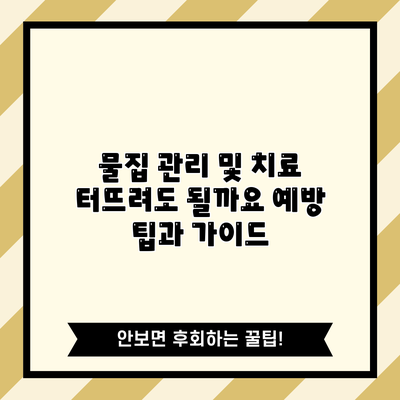 물집 관리 및 치료: 터뜨려도 될까요? 예방 팁과 가이드