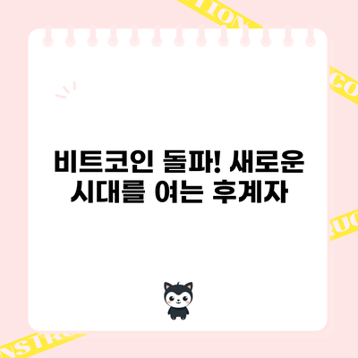 비트코인 돌파! 새로운 시대를 여는 후계자