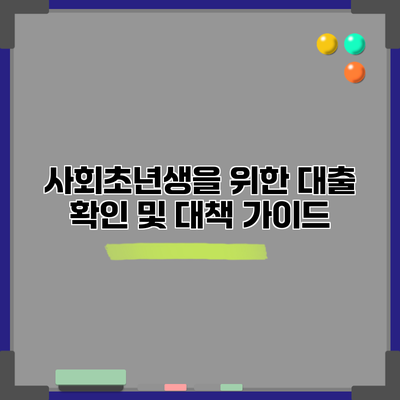 사회초년생을 위한 대출 확인 및 대책 가이드