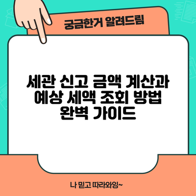 세관 신고 금액 계산과 예상 세액 조회 방법 완벽 가이드