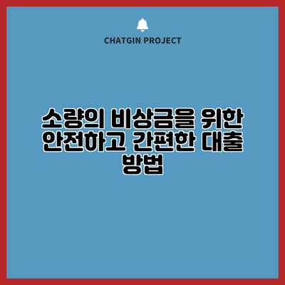 소량의 비상금을 위한 안전하고 간편한 대출 방법