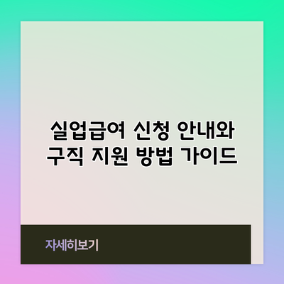 실업급여 신청 안내와 구직 지원 방법 가이드
