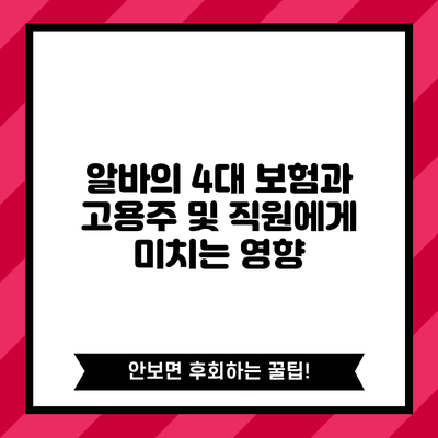 알바의 4대 보험과 고용주 및 직원에게 미치는 영향