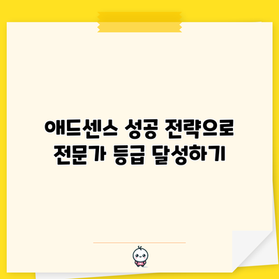 애드센스 성공 전략으로 전문가 등급 달성하기