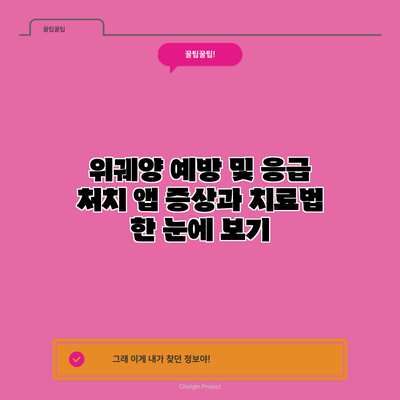 위궤양 예방 및 응급 처치 앱: 증상과 치료법 한 눈에 보기