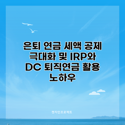은퇴 연금 세액 공제 극대화 및 IRP와 DC 퇴직연금 활용 노하우