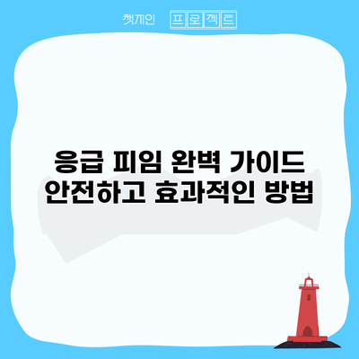 응급 피임 완벽 가이드: 안전하고 효과적인 방법