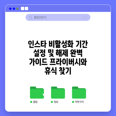 인스타 비활성화 기간 설정 및 해제 완벽 가이드: 프라이버시와 휴식 찾기
