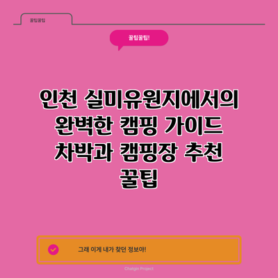 인천 실미유원지에서의 완벽한 캠핑 가이드: 차박과 캠핑장 추천 꿀팁