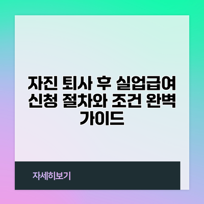 자진 퇴사 후 실업급여 신청 절차와 조건 완벽 가이드