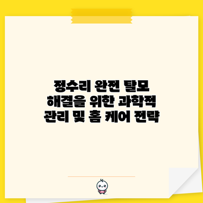 정수리 완전 탈모 해결을 위한 과학적 관리 및 홈 케어 전략