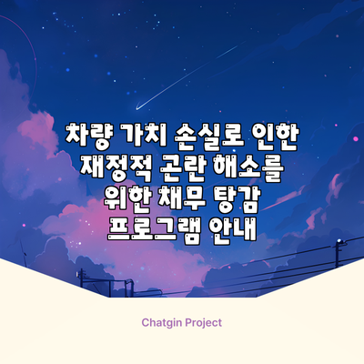 차량 가치 손실로 인한 재정적 곤란 해소를 위한 채무 탕감 프로그램 안내