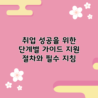 취업 성공을 위한 단계별 가이드: 지원 절차와 필수 지침