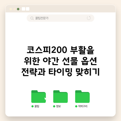 코스피200 부활을 위한 야간 선물 옵션 전략과 타이밍 맞히기