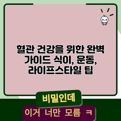 혈관 건강을 위한 완벽 가이드: 식이, 운동, 라이프스타일 팁