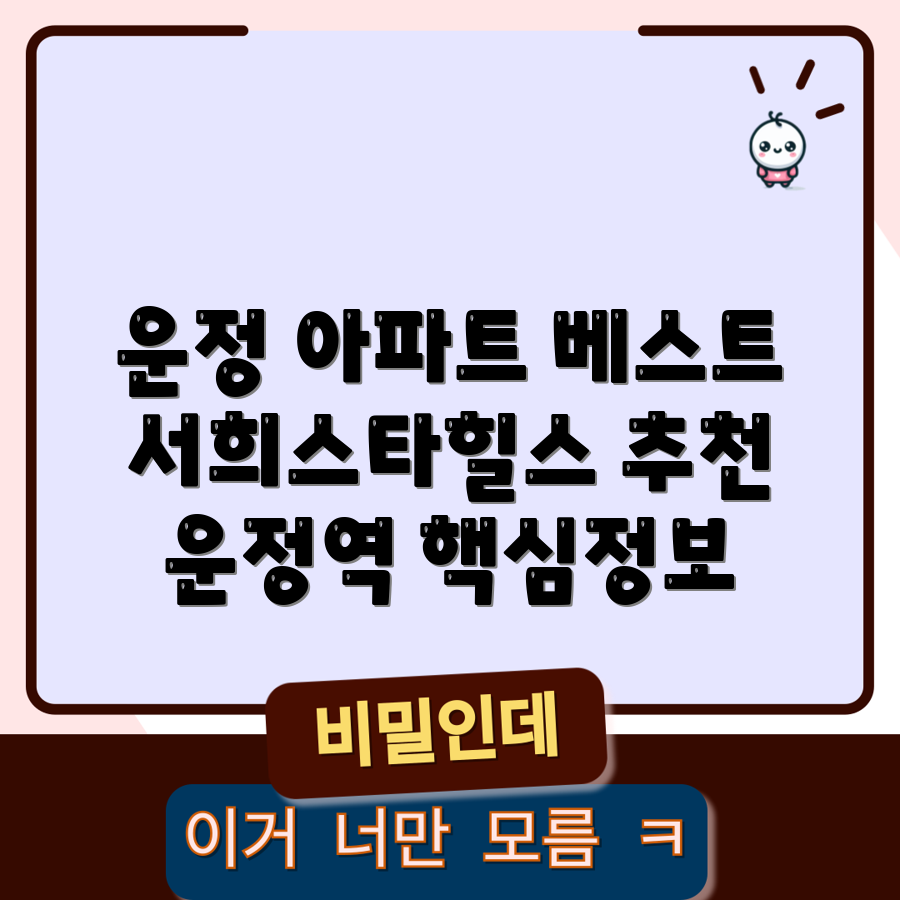 GTX 운정 아파트 추천 5곳: 서희스타힐스와 운정역