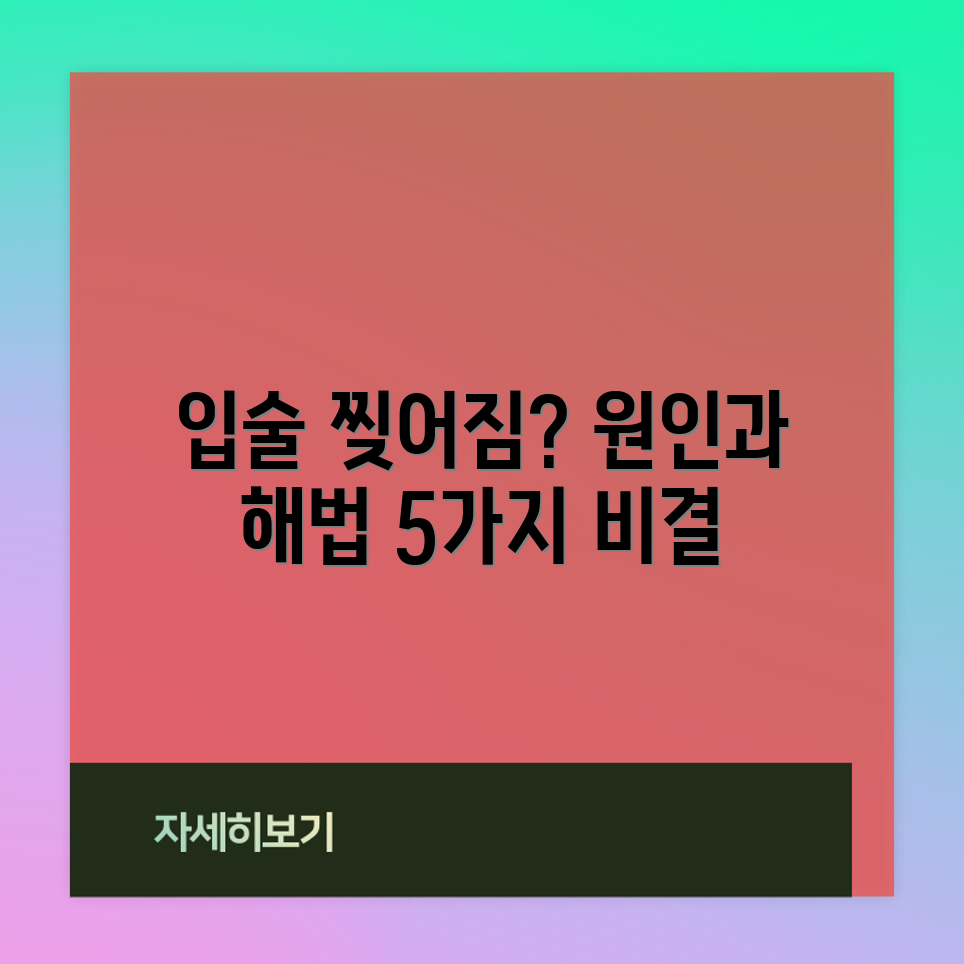 입술 끝 찢어짐 원인과 치료법 5가지