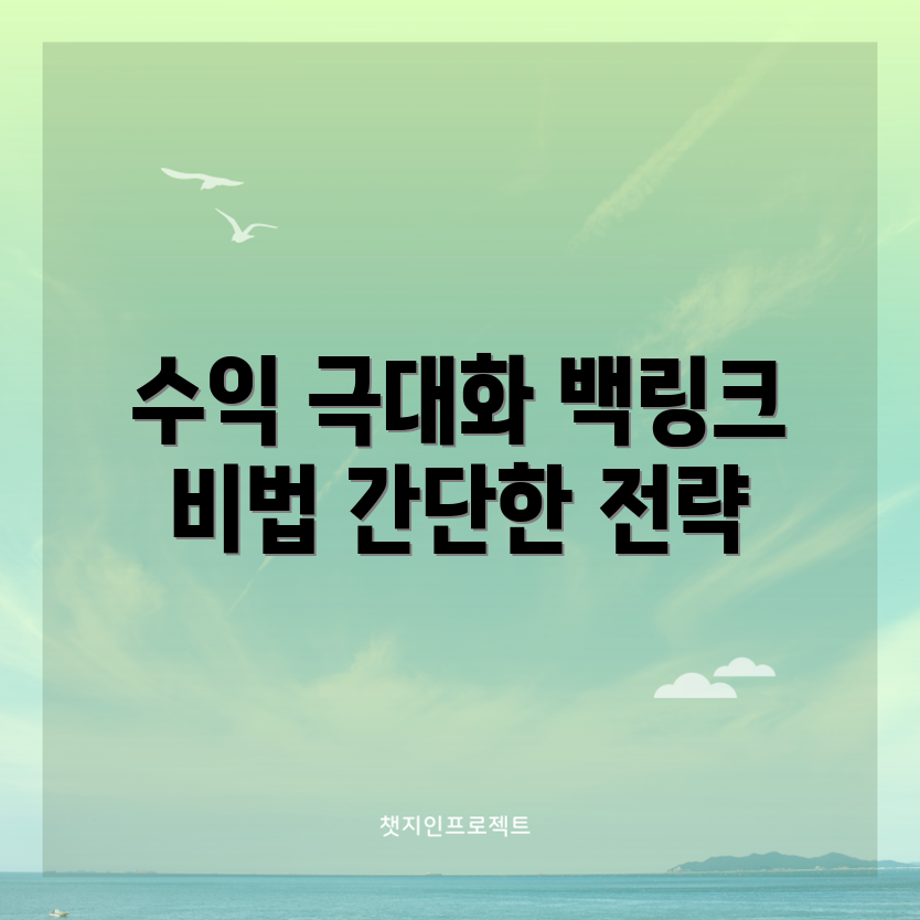 누구나 쉽게 수익 극대화하는 백링크 전략