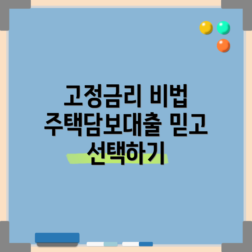 믿을 수 없는 고정금리 주택담보대출 선택 비법!