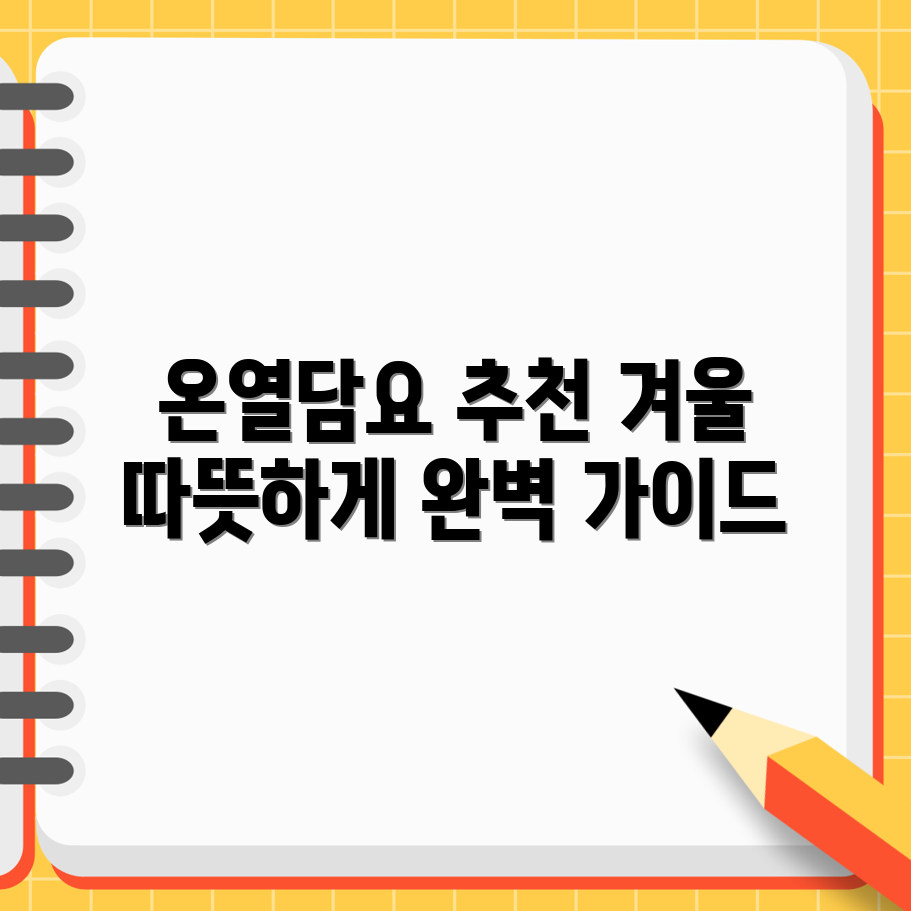 추운 겨울철 온열담요 추천 베스트 완벽 가이드