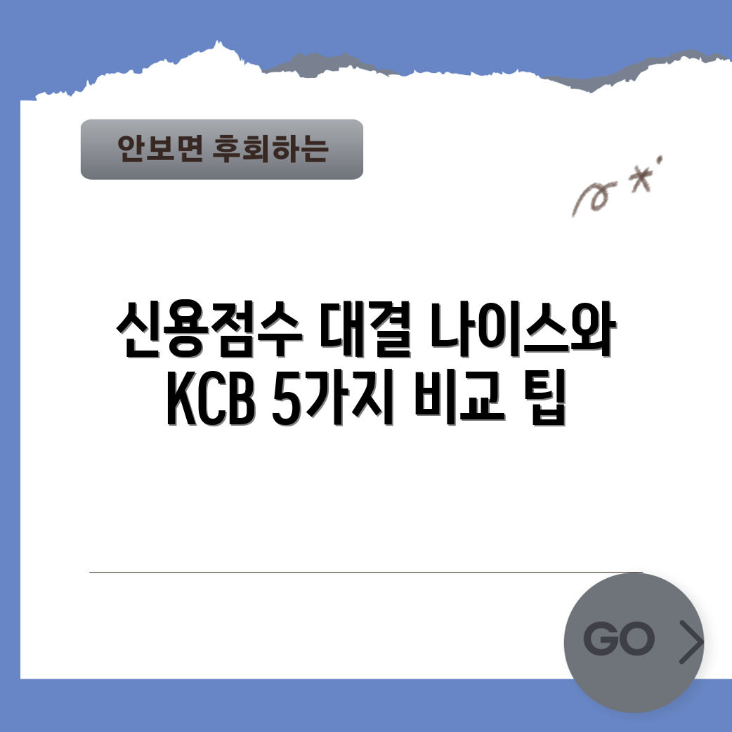 나이스 vs KCB 신용점수 비교 5가지