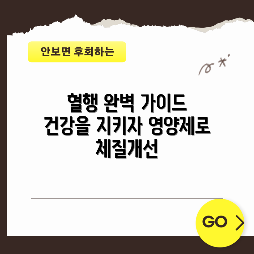혈행 개선 영양제 완벽 가이드: 건강을 지키자