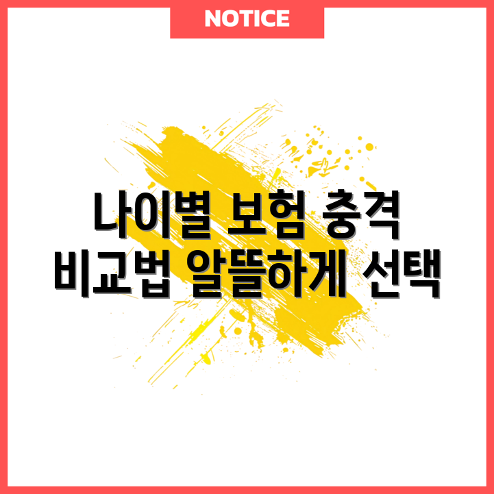 충격적인 나이별 실손보험 비교 가이드