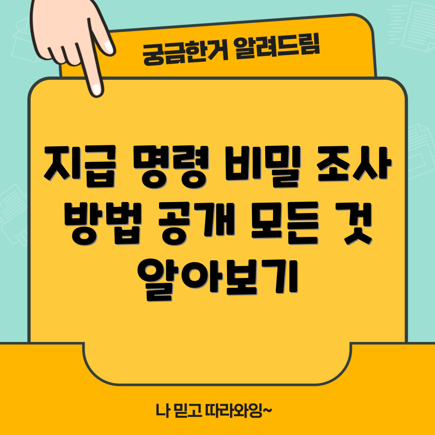 충격적인 지급 명령 조사 방법의 모든 것!