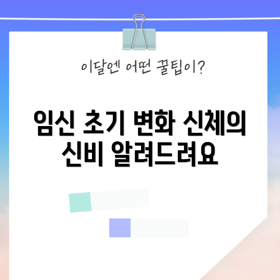임신 초기에 나타나는 놀라운 신체적 변화는 뭘까요?