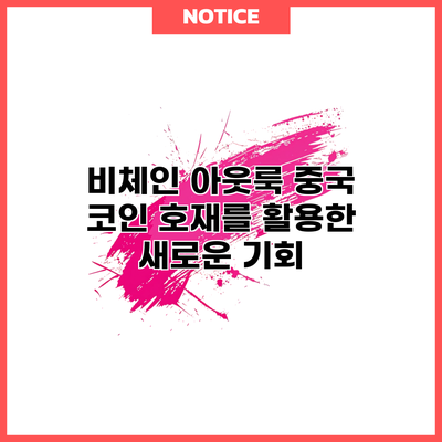 비체인 아웃룩: 중국 코인 호재를 활용한 새로운 기회