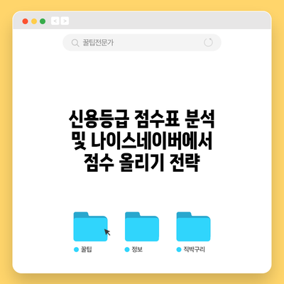 신용등급 점수표 분석 및 나이스/네이버에서 점수 올리기 전략