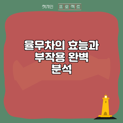 율무차의 효능과 부작용 완벽 분석