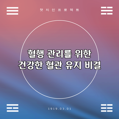 혈행 관리를 위한 건강한 혈관 유지 비결