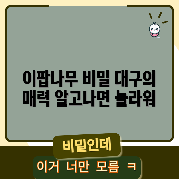대구의 이팝나무, 매력 있는 5가지 비밀