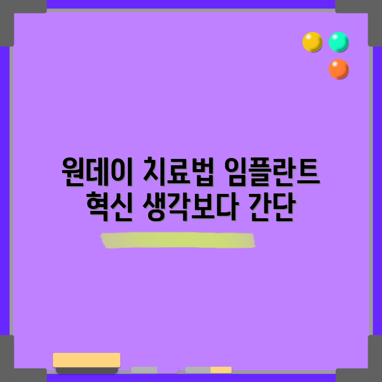 충격적인 원데이 임플란트 치료법 공개!