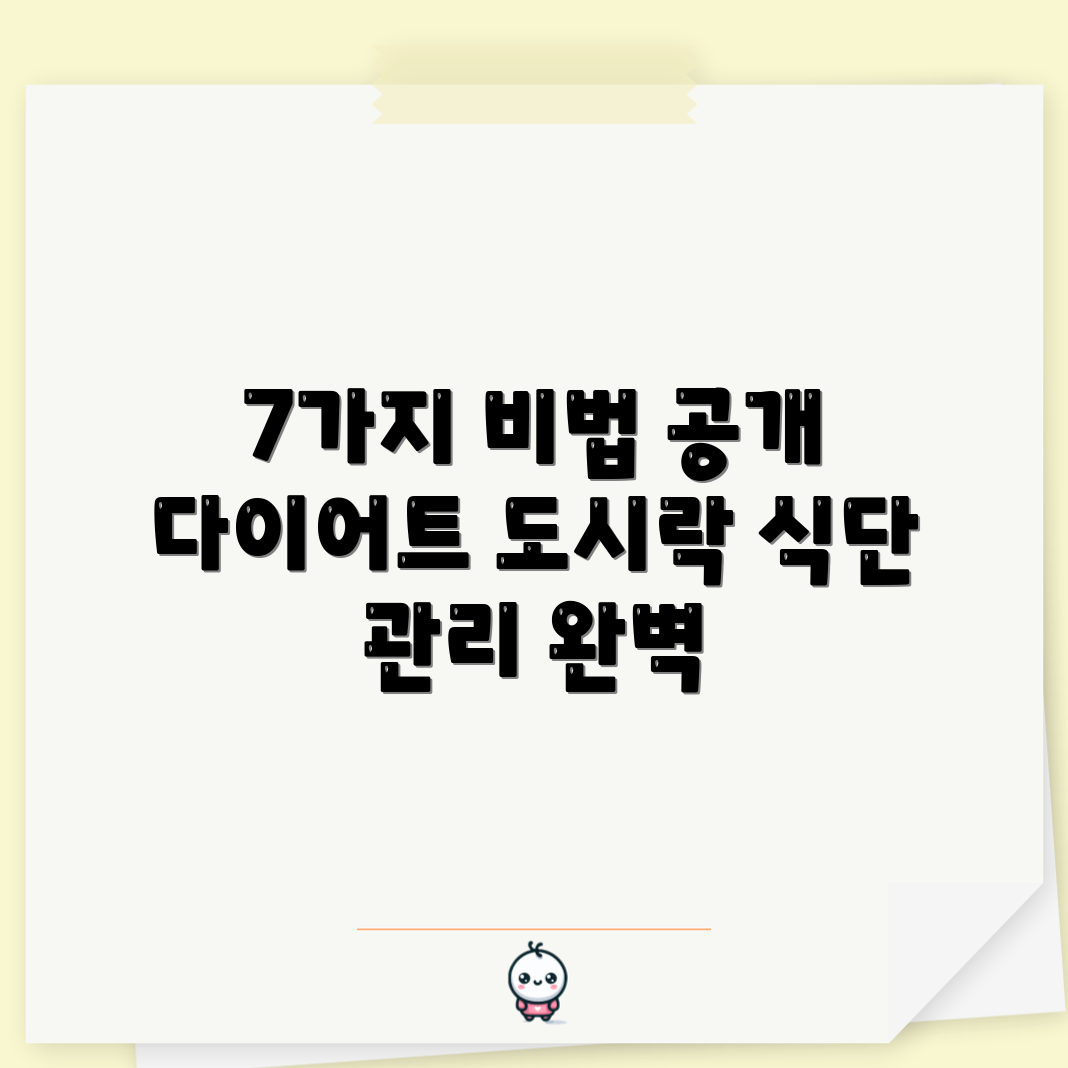 다이어트 도시락으로 식단 관리 비법 7가지