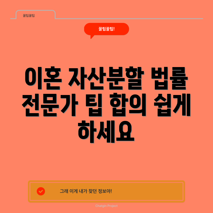 합의 이혼 자산 분할 시 법률 전문가 도움 5가지