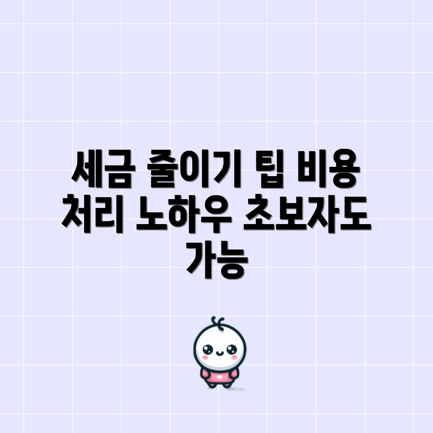 누구나 쉽게 하는 세금 줄이기와 비용 처리 요령