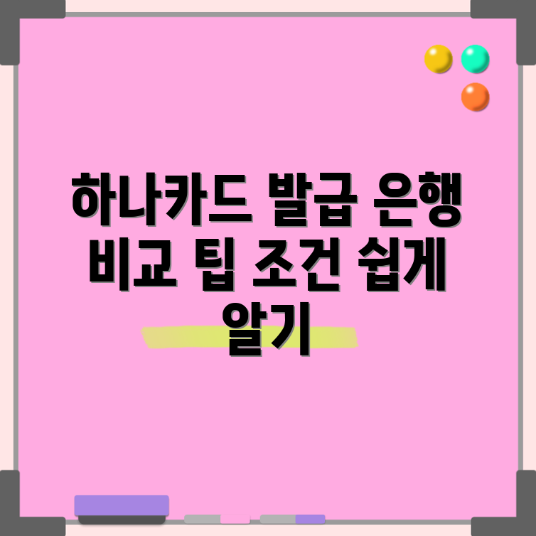 하나카드 발급 조건 종합 안내서: 은행 비교하기