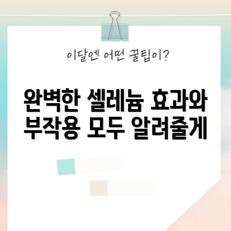 믿을 수 없는 셀레늄 완벽 가이드! 효과와 부작용까지