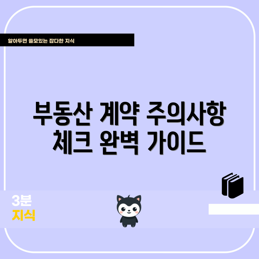 부동산 매매 계약 주의사항 완벽 가이드