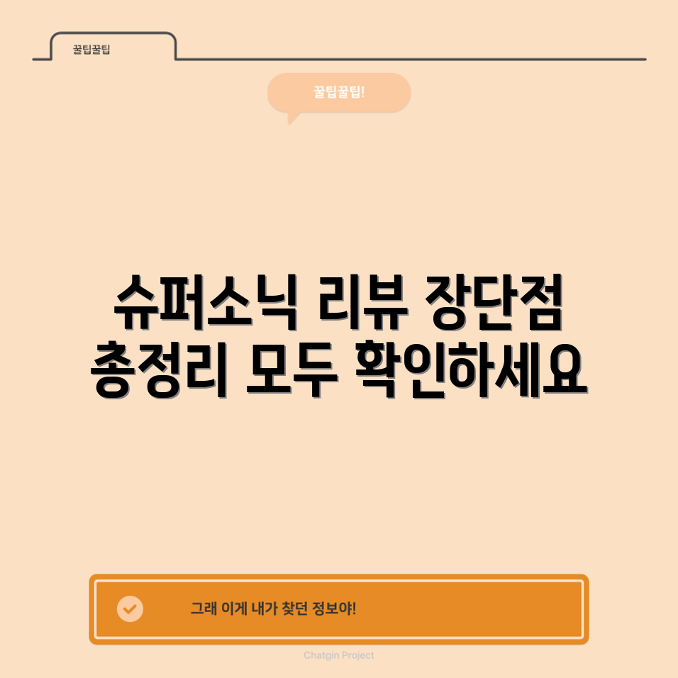 차이슨 슈퍼소닉 써보니: 장단점 완벽 가이드